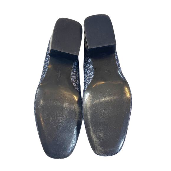 Bettye Muller Concept Loafers Blue Geometric Print Block Heel Slip-On Shoes Sz 9 - Picture 5 of 6